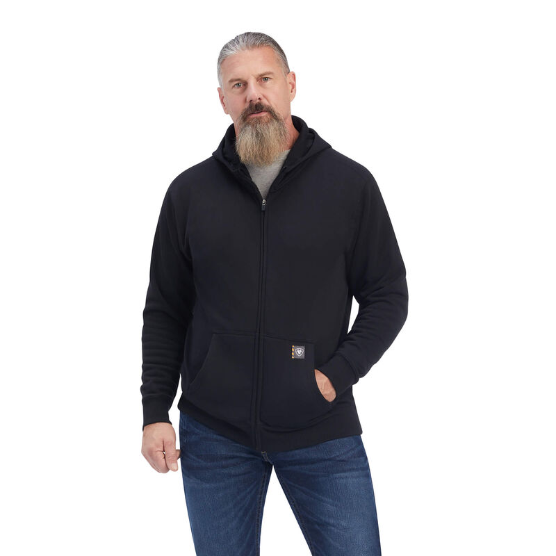 Ariat Hoodie Herren - Rebar Workman Reflective Flag Full Zip Schwarz ( NFEAK-7213 )